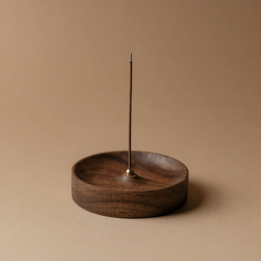 KiMa — Circle Incense Holder (Walnut Wood)