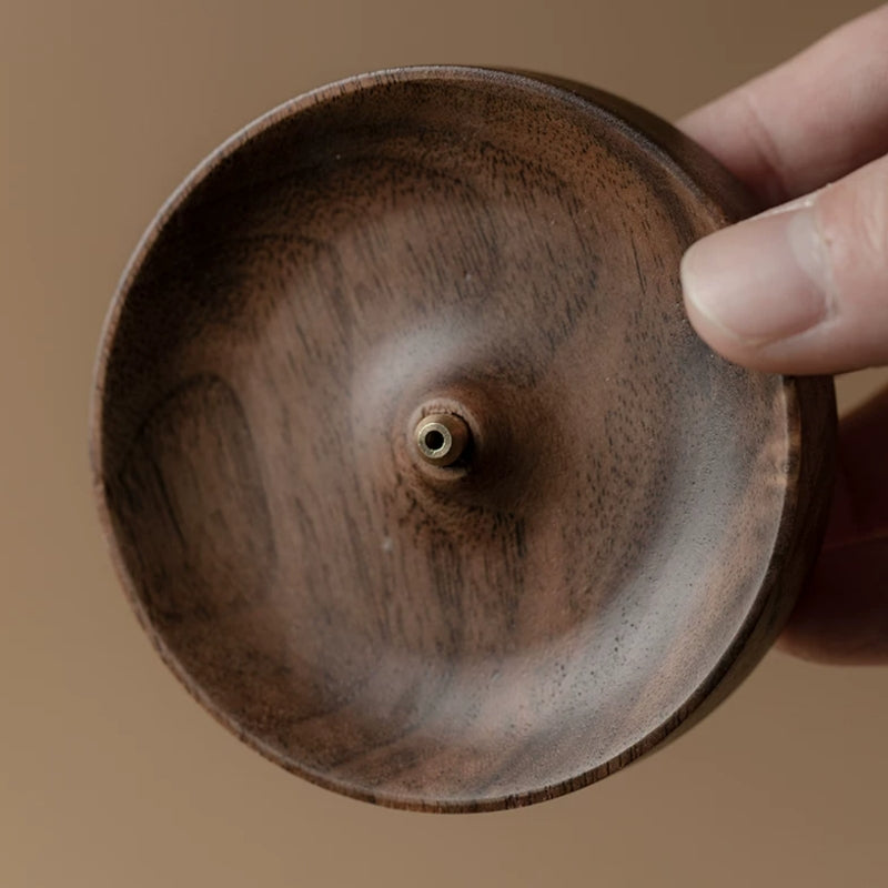 KiMa — Circle Incense Holder (Walnut Wood)